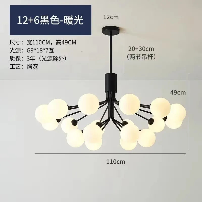 Modern Designer Minimalist Glass Ball Pendant Lamp Living Room Restaurant Bedroom Kitchen Hotel LED Chandelier Home Decor Lights