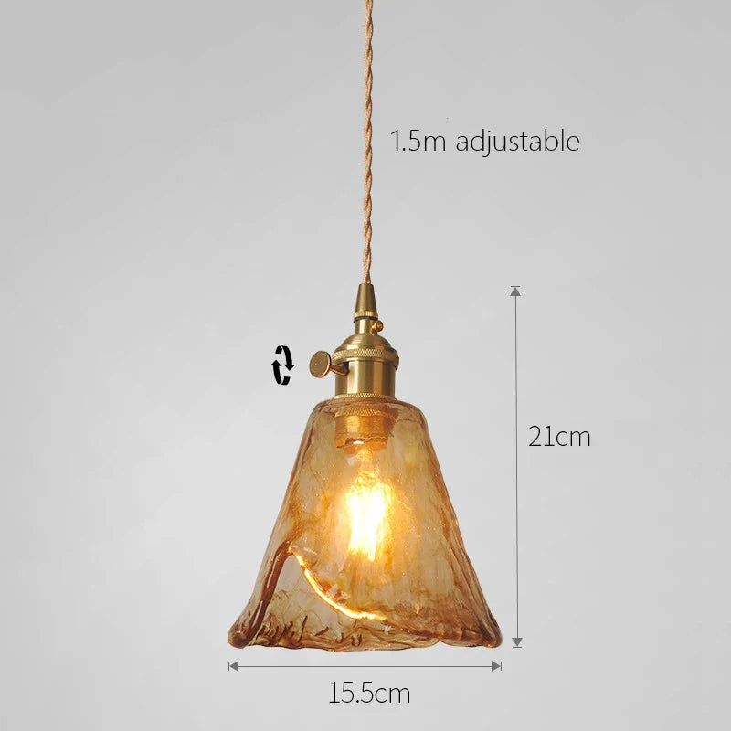 Glass Pendant Light Dining Room Nordic Copper Pendant Lamp brass Creative minimalist E27 Edison Hanging Lights For Restaurant
