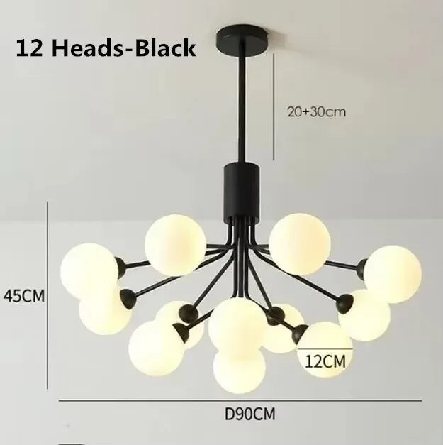 Modern Designer Minimalist Glass Ball Pendant Lamp Living Room Restaurant Bedroom Kitchen Hotel LED Chandelier Home Decor Lights
