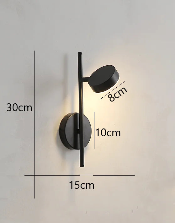 Nordic Simple Wall Lamp LED Rotation Adjustable Metal Wall Lights Bedroom Living Room Aisle Study Reading Gold Black Wall Lamps