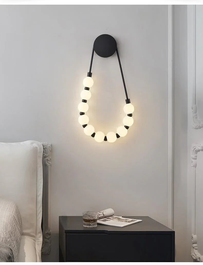 Modern Globe Bead Wall Light – Nordic Statement Design