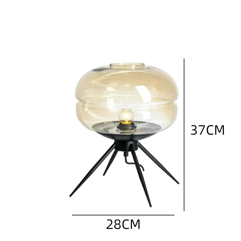 Nordic Minimalist Glass LED Desk Lamp – Modern Bedside Table Light for Bedroom & Living Room