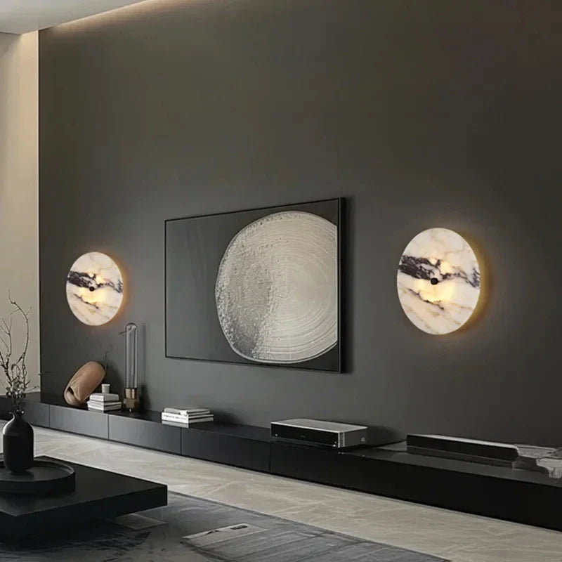 High-end Luxury Marble Led Wall Lamp For Living Room, Bedroom, Bedside, Clock Wall Lamp, Room Decoration Atmosphere Wall Lamp