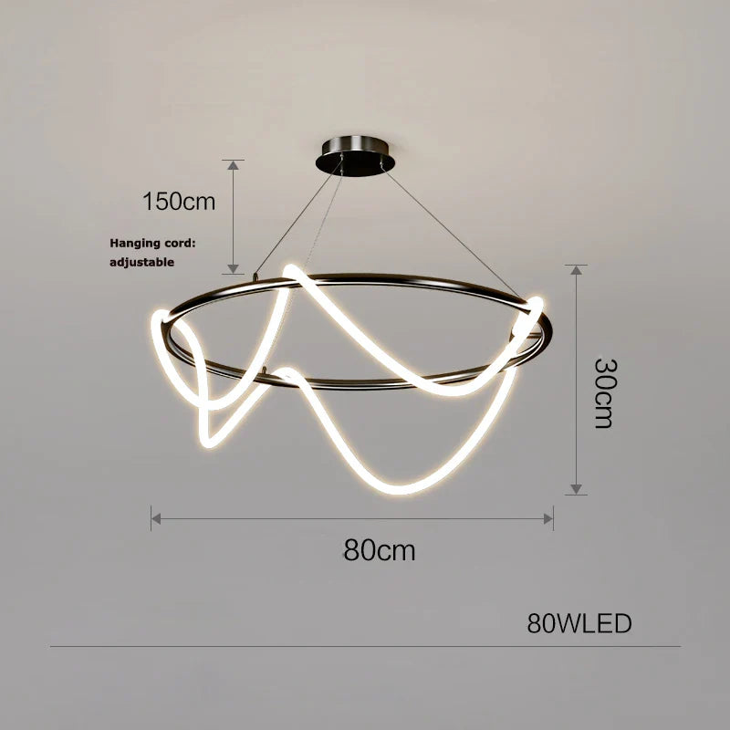 Modern Art Creative Ceiling Linear Long Strip LED Pendant Lamp,Lusters Bedroom Dining Room Indoor Home Decor Lighting Fixture