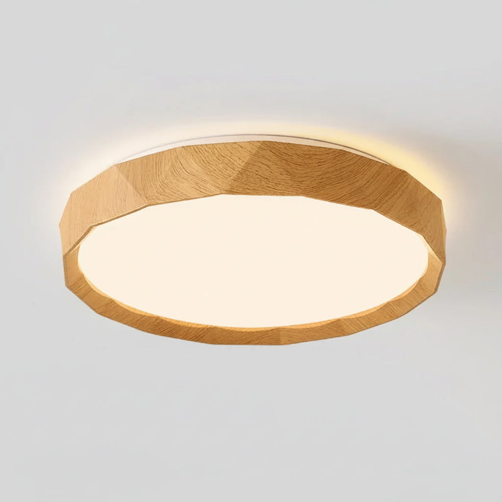 Nordic Walnut Colored Ceiling Light Retro And Minimalist Circular And Minimalist Eye Protection Bedroom Lighting Fixtures