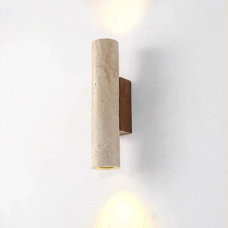 Wabi Sabi Yellow Marble Wall Lamp Led Bedside Japan Bedroom Living Room Wall Light Travertine Stair Corridor Decor Sconce