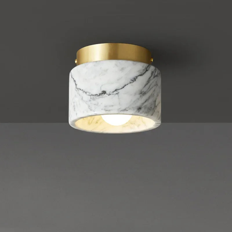 Nordic Walnut Stone Ceiling Lamp  Travertine Bedroom Corridor Downlight E27 G9 Hallway Aisle Decoration Light Fixtures