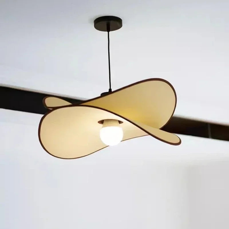 New French Vintage Potato Chip Fabric LED Pendant Lamp Bedroom Living Room Restaurant Creativity Chandelier Art Lighting Decor