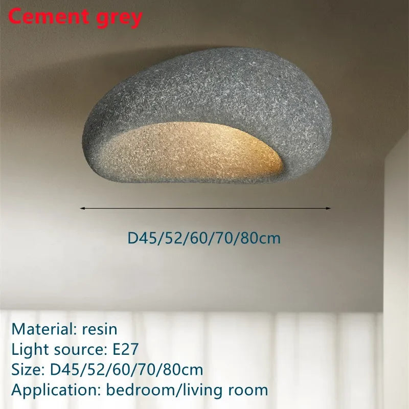 Modern Wabi-Sabi Ceiling Light – Minimalist Resin LED Flush Mount Lamp