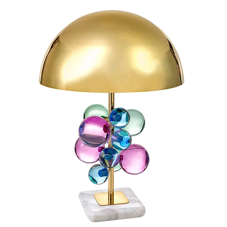 Italian Designer Mushroom Table Lamp – Colorful Glass Globe Accent Light