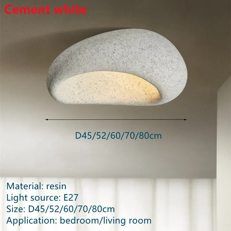 Modern Wabi-Sabi Ceiling Light – Minimalist Resin LED Flush Mount Lamp
