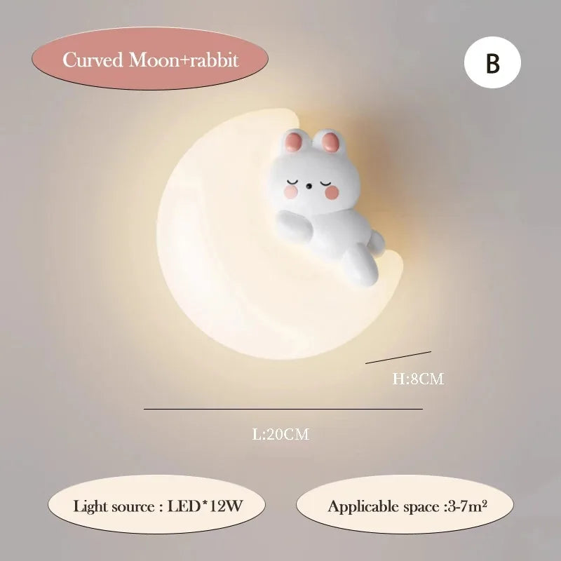 Cute Bunny Cloud Wall Lamp – Kids Bedroom Night Light