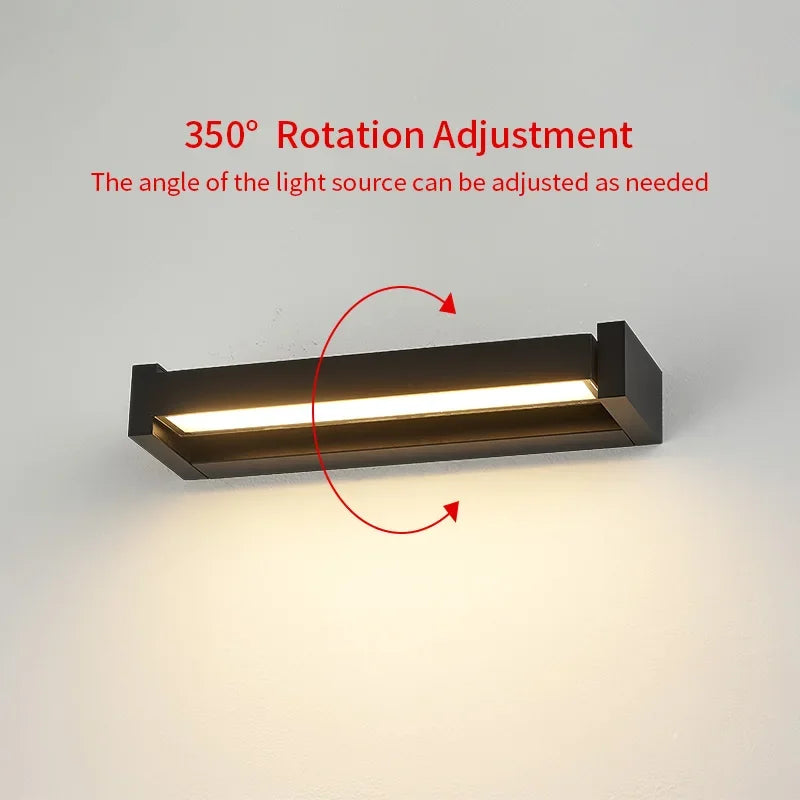Outdoor Waterproof Wall Lamp Minimalist Style Patio Garden Wall Light Sign Plate Front Door Lights