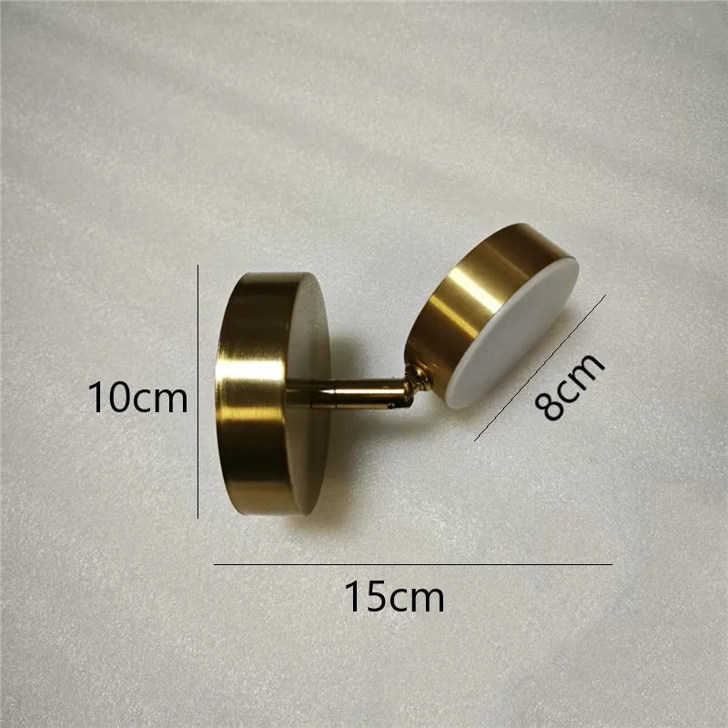 Nordic Simple Wall Lamp LED Rotation Adjustable Metal Wall Lights Bedroom Living Room Aisle Study Reading Gold Black Wall Lamps