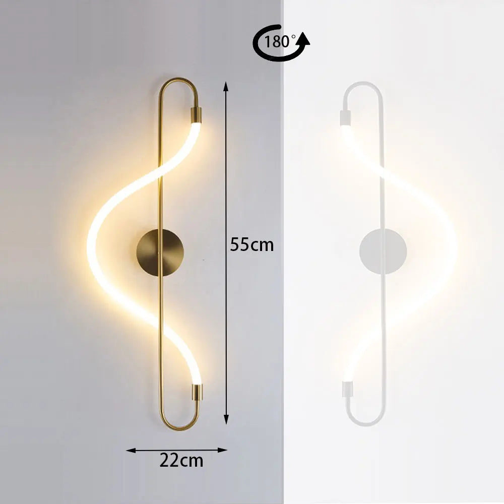 Modern Music Note LED Wall Lamp – Artistic S Shape Wall Light Fixture