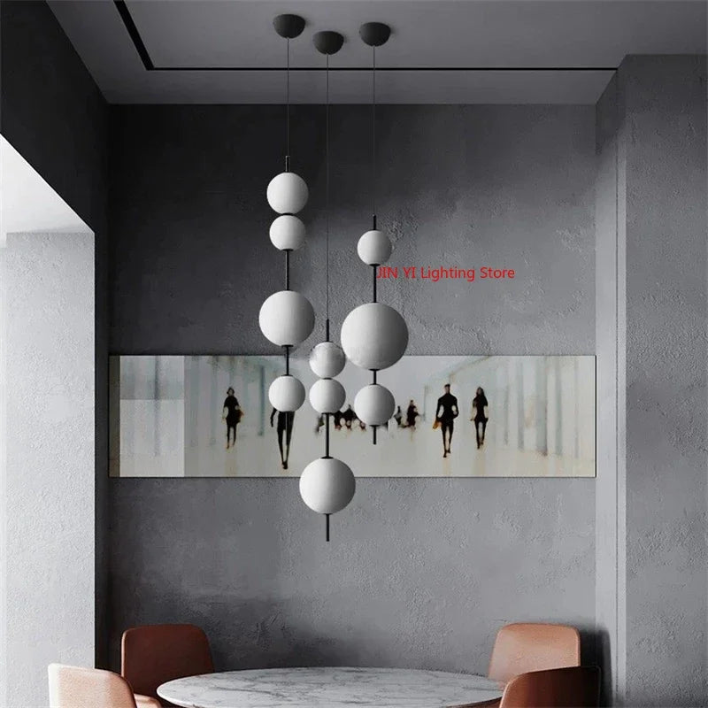 Modern Minimalist Hanging Ball Pendant Light – Multi Sphere Ceiling Lamp