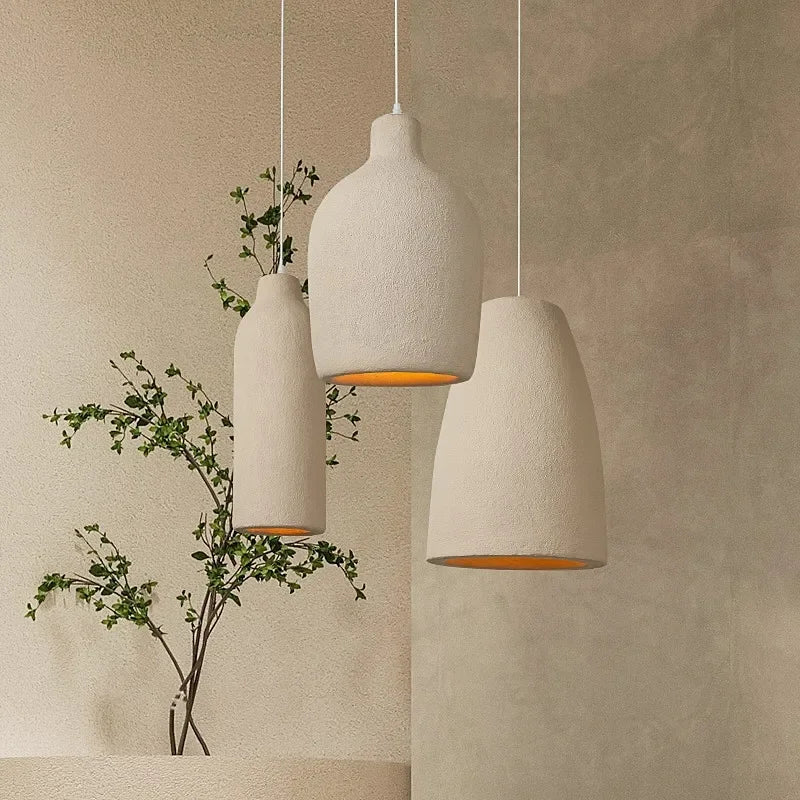 Wabi-Sabi Resin Pendant Light – Modern Japanese Hanging Lamp for Kitchen Island, Bedroom & Living Room