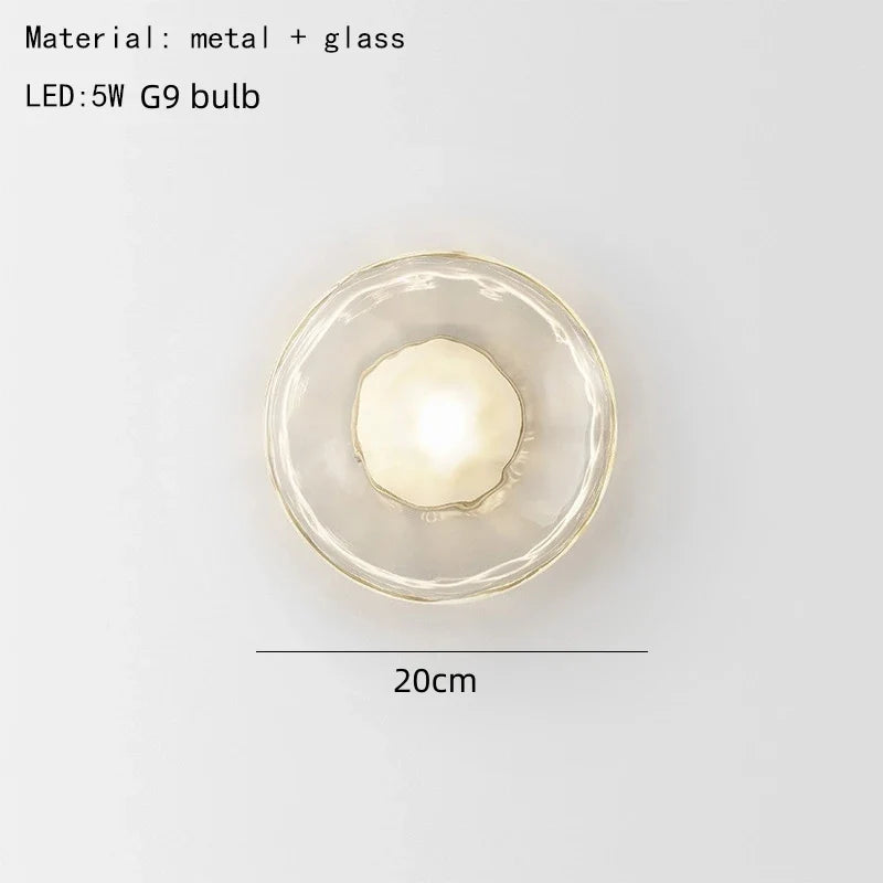 Modern Glass Disc Wall Light – Decorative LED Wall Sconce