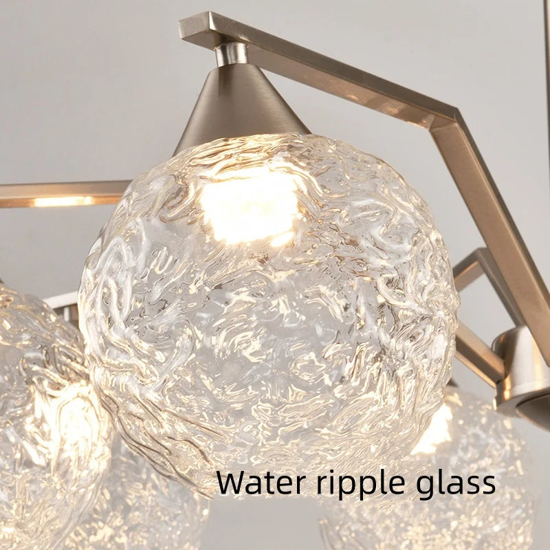 French Medieval Creative Retro Glass Pendant Lamp Living Room Bedroom Restaurant Kitchen LED Chandelier Indoor Decor Lighting