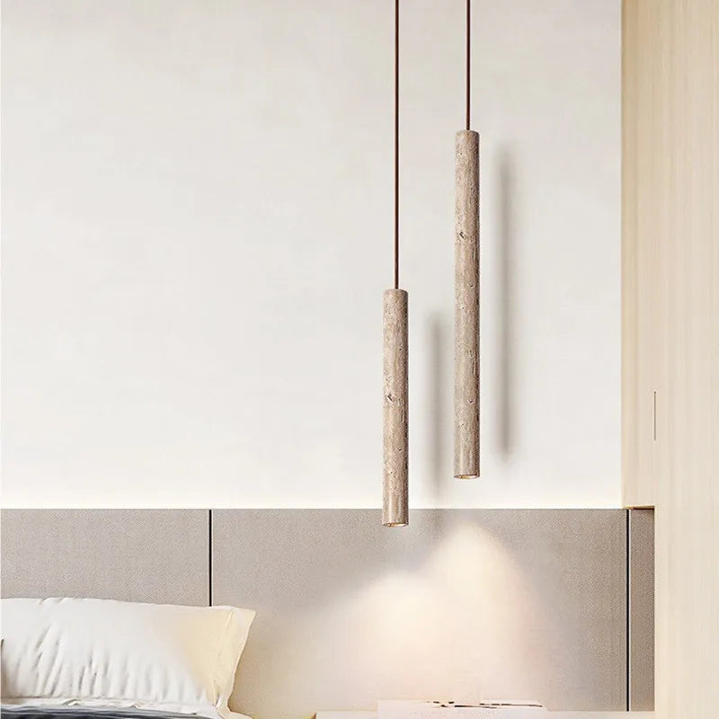 Yellow Cave stone lamp Japanese cream wabi-Sabi bedroom bedside chandelier Creative Homestay retro Nordic restaurant small chand