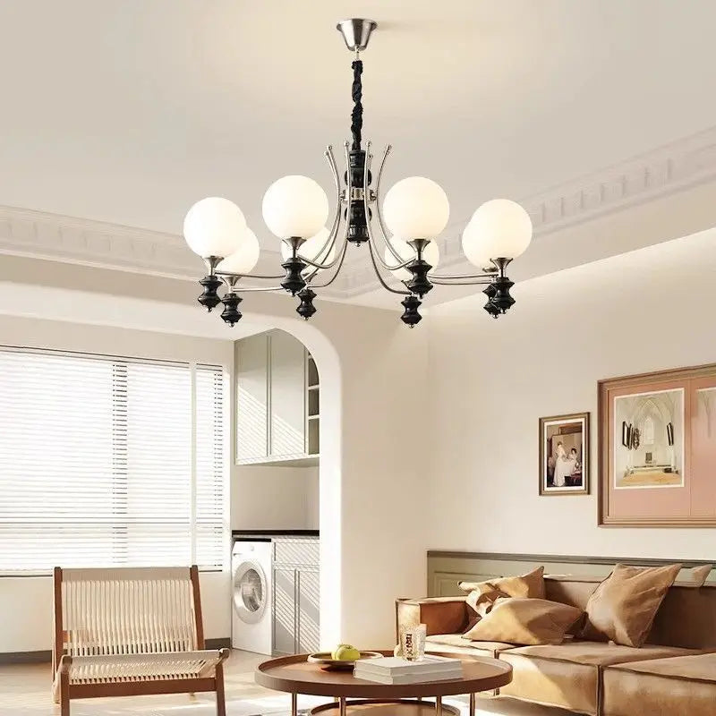 Japanese New Magic Bean LED Chandelier French Living Room Restaurant Bedroom Kitchen Walnut Wood Pendant Lamp Home Decor Light