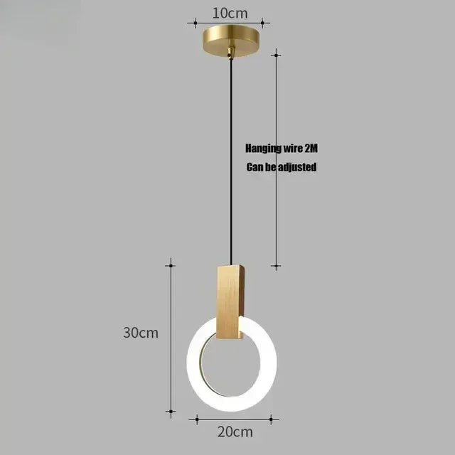 Nordic Simple LED Glass Pendant Lights Living Room Staircase Ring Creative Restaurant Bedroom Study Chandelier Home Decor Lamps