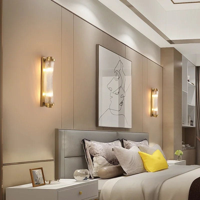 Postmodern Crystal Wall Lamps Living Room Bedside Sconce Lights LED Home Decor Thin Waisted Glass Wall Light Fixture Luminaire