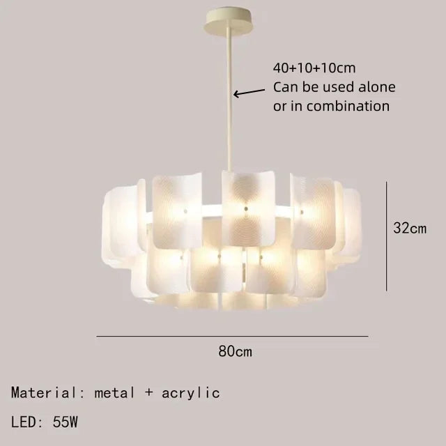 French Luxury New Acrylic LED Pendant Lamp Restaurant Living Room Bedroom Kitchen Hotel Designer Chandelier Home Decor Lighting