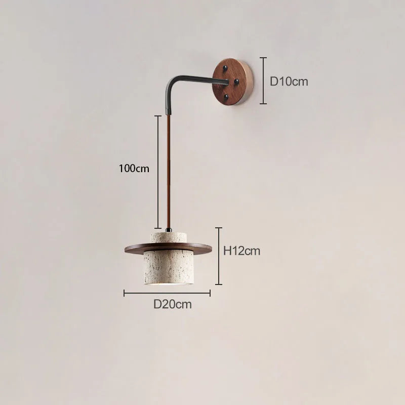 Wabi-sabi bedroom bedside wall lamp designer creative atmosphere retro dining room study living room wall hanging lights