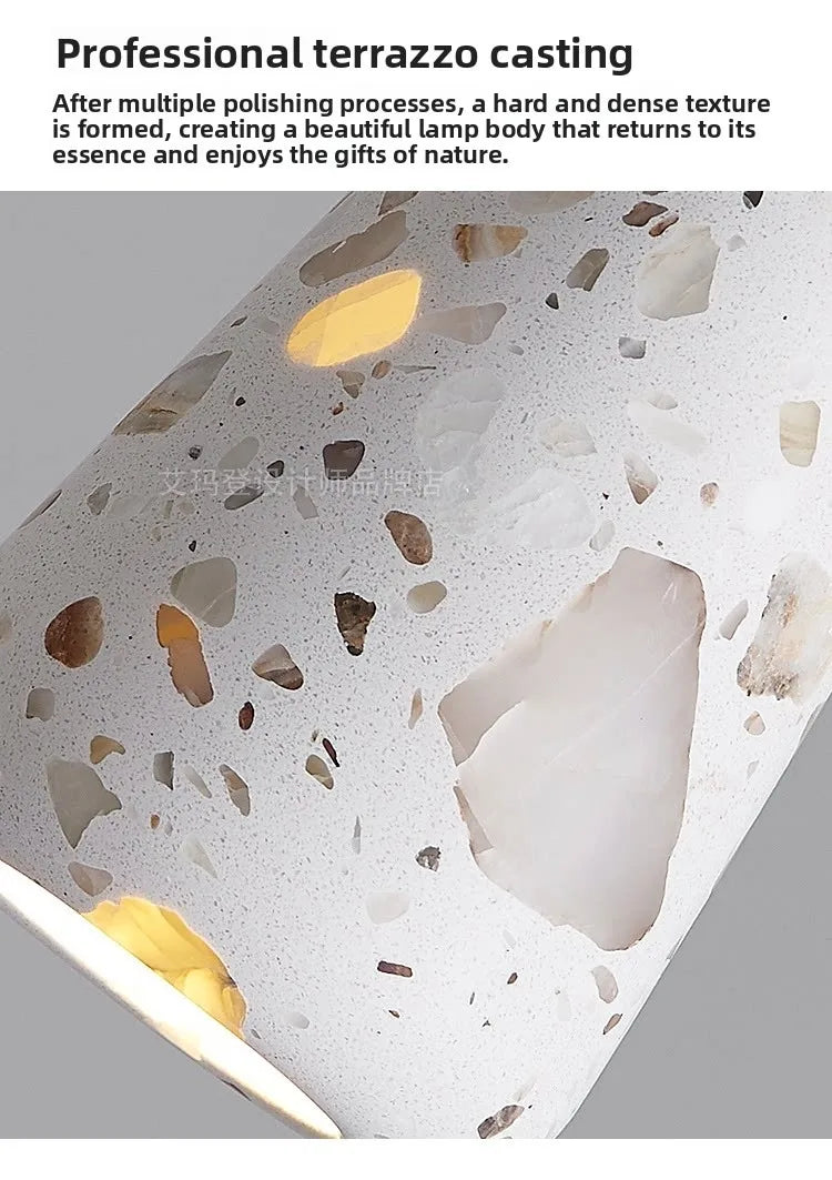 Yellow Travertine LED Hanging Lamps Home Decor Bedside Living Room Kitchen Children's Room Nordic Pendant Light Hanglamp