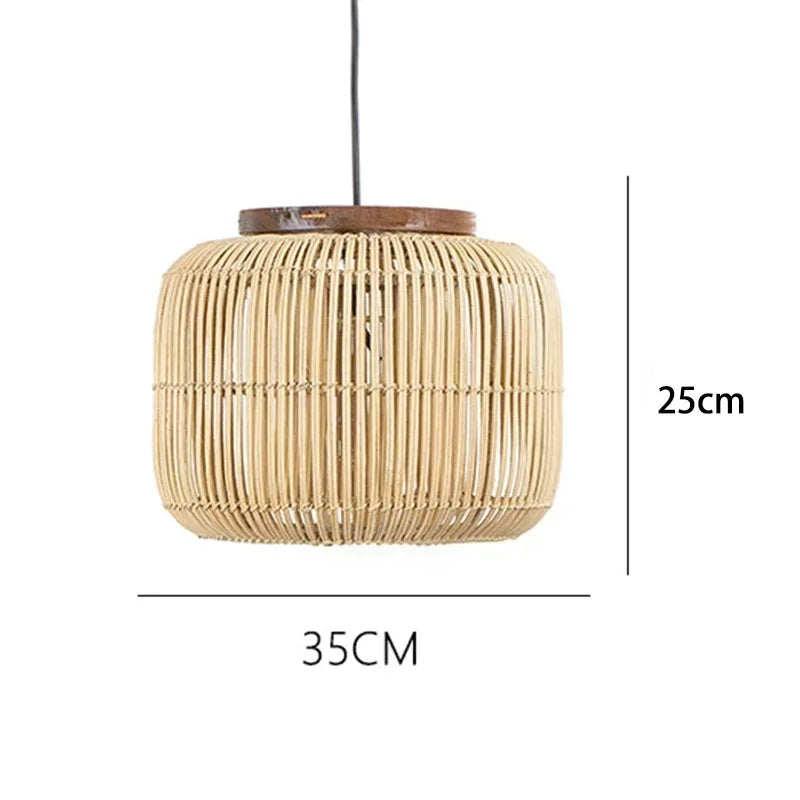 Chinese New Retro Handmade Rattan Pendant Lamp Homestay Living Room Restaurant Bedroom LED Chandelier Home Decor Light Fixtures