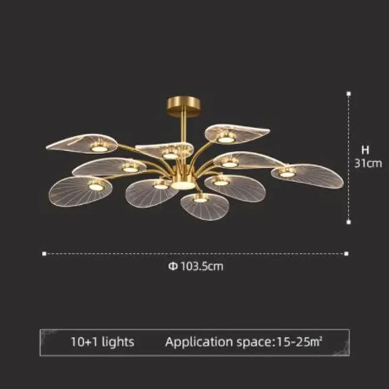 New Creative Petal Acrylic Chandelier Bedroom Children's Room Living Room Restaurant Designer Pendant Lamp Home Decor Lighting