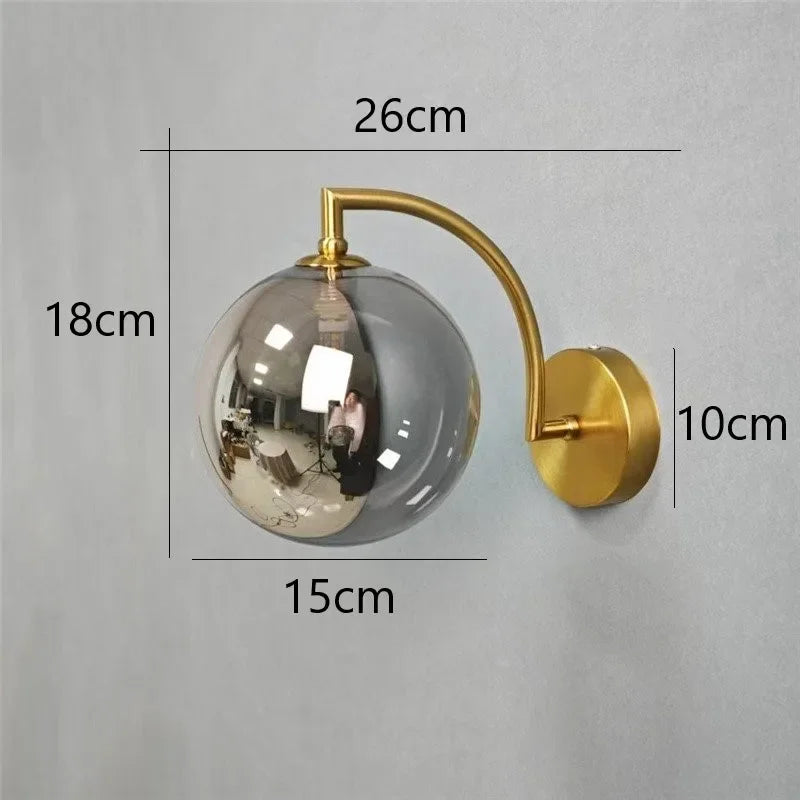 Modern Led Wall Lamps G9 Glass Ball Wall Light LED Minimalist Living Bedroom Bedside Sconce Dining Kitchen Indoor Light Fixtures