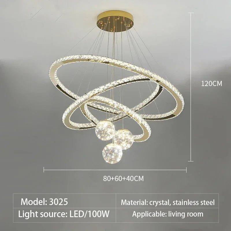 Designer Deluxe Remote Control Crystal LED Pendant Lamp Living  Restaurant Bedroom Kitchen Dimmable Chandelier Home Decor Light