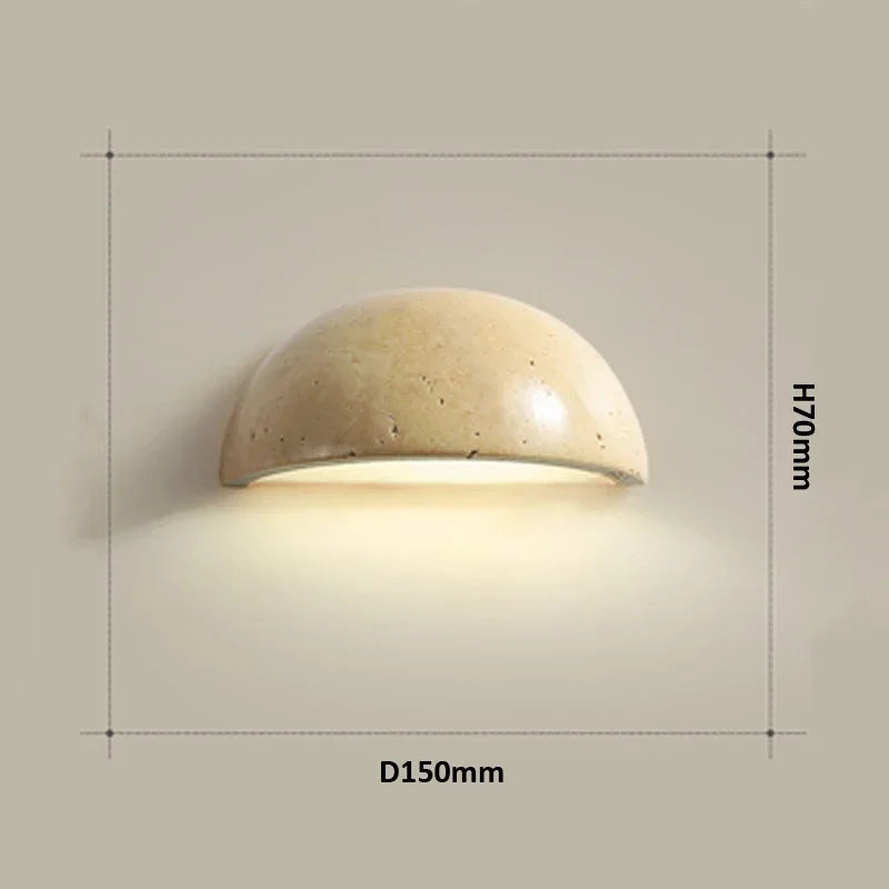 Yellow Stone Art Wall Lamp Nordic Design Sense Semi Circular Wall Light Indoor Lighting Room Decor Sconces For Bedroom Bedside