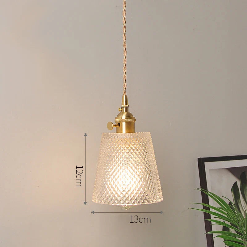 Vintage Noridc Argyle Glass Pendant Lamp Dining Room Kitchen Retro Pendant Lights Bedroom Decor Hanging Light With Switch