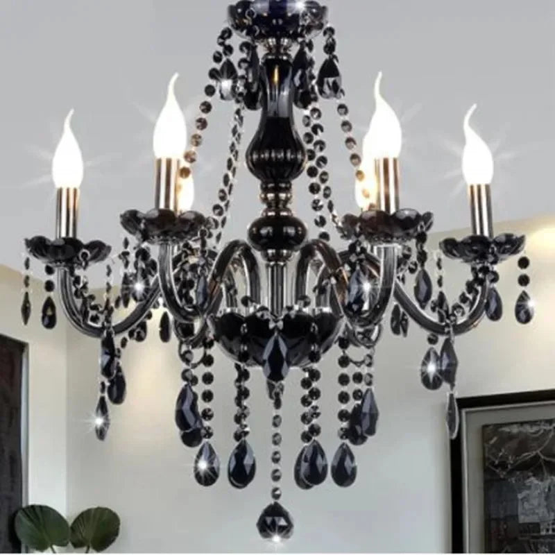 Modern K9 crystal chandeliers ceiling lights Black gray lustre crystal Living dinning room light ceiling indoor home furniture