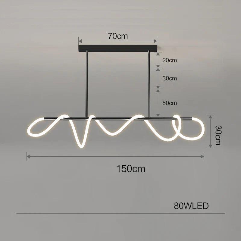 Modern Art Creative Ceiling Linear Long Strip LED Pendant Lamp,Lusters Bedroom Dining Room Indoor Home Decor Lighting Fixture