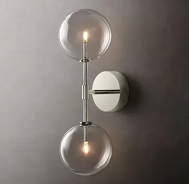 Nordic Ball Glass Wall Sconce American Retro Living Room Bedroom Wall Lamp for Home Aisle Kitchen Stairs Wall Decoration Light