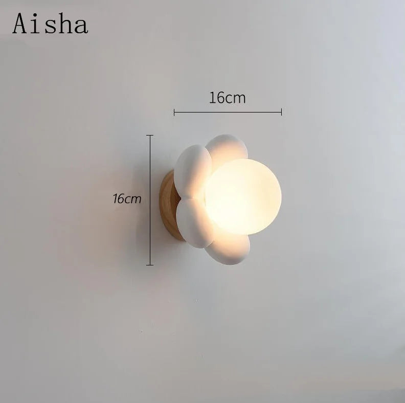 Children's Bedroom Wall Lamp Boys' Bedroom Bedside Sconces Nursery Amusement Park Flower Decorative LED Lighting Fixture