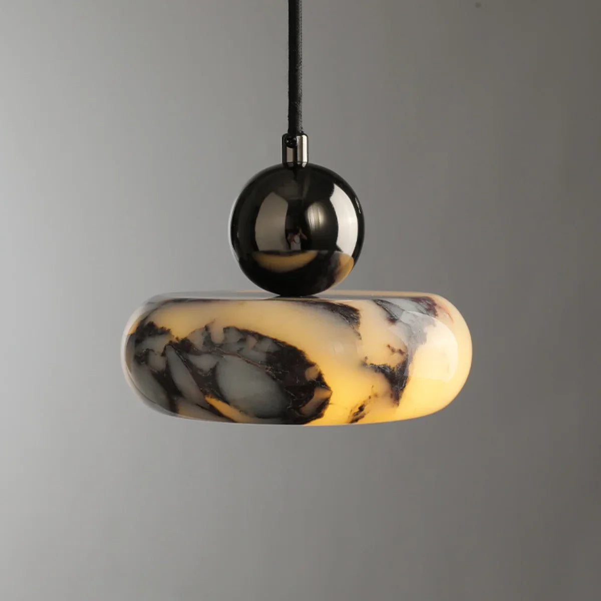 Nordic Marble Pendant Light – Italian Stone Bedside Hanging Lamp