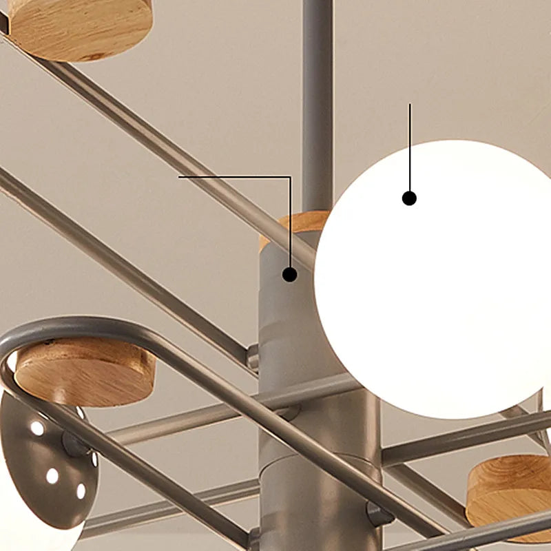 Vintage chandelier geometric magic bean restaurant iron wood light living room Nordic bubble lights bedroom lounge lights