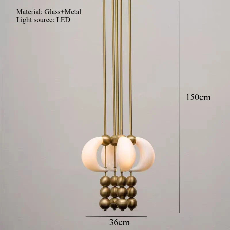 Modern Glass & Brass Pendant Light – Sculptural Orb Hanging Lamp