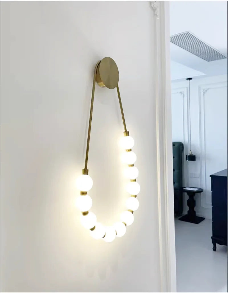 Modern Globe Bead Wall Light – Nordic Statement Design