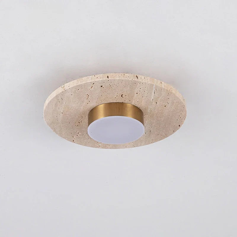 Round Stone LED Ceiling Lamp Balcony Hallway Living Room Industrial Vintage Entrance Ceiling Light Fixtures Plafondlamp