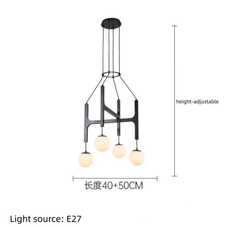 Medieval Simple Wooden Magic Bean LED Pendant Lamp Living Room Restaurant Bedroom Kitchen  Creative Chandelier Home Decor Light