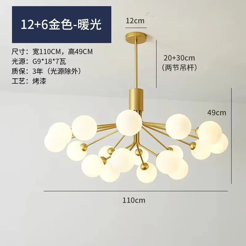 Modern Designer Minimalist Glass Ball Pendant Lamp Living Room Restaurant Bedroom Kitchen Hotel LED Chandelier Home Decor Lights