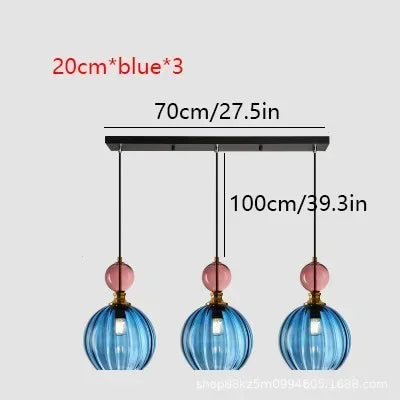 Danish Colorful Glass Pendant Light – Modern Decorative Hanging Lamp