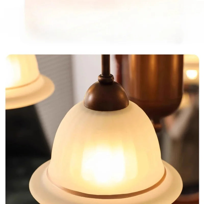 Nordic Creative Retro LED Chandelier Living Room Restaurant Bedroom Kitchen Hotel Glass Art Pendant Lamp Home Decor Lighting