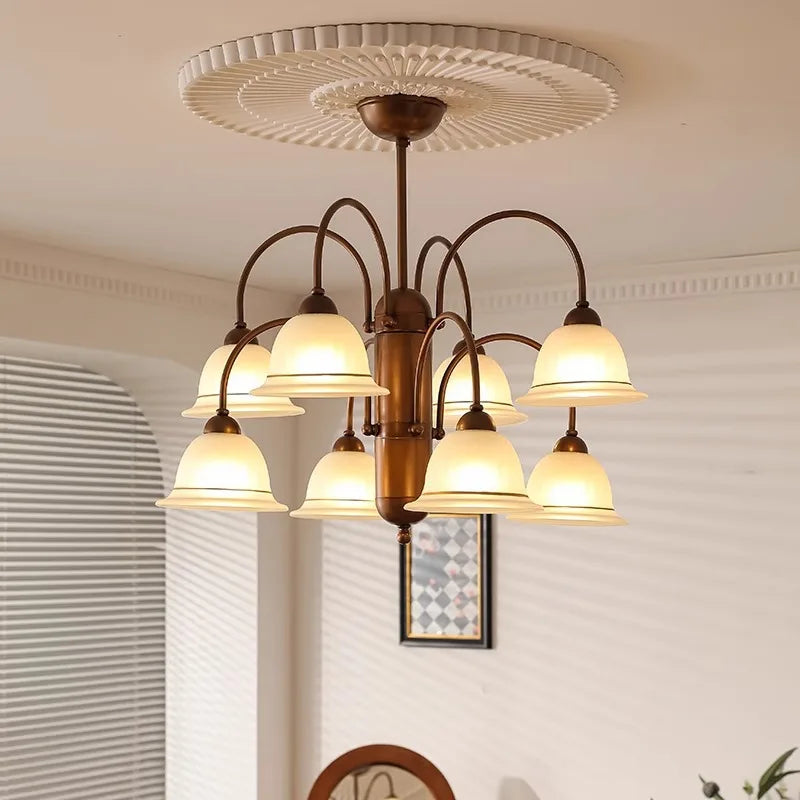 Nordic Creative Retro LED Chandelier Living Room Restaurant Bedroom Kitchen Hotel Glass Art Pendant Lamp Home Decor Lighting